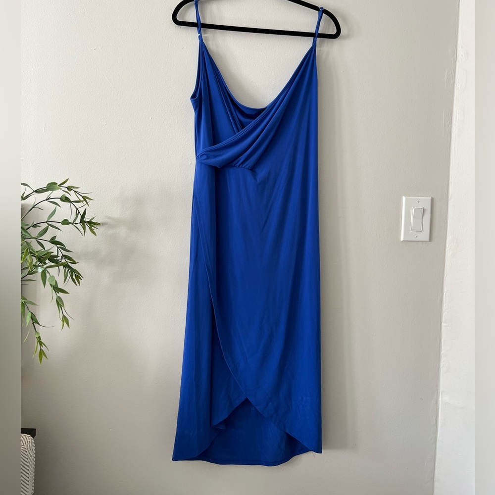 Blue Draped Wrap Dress | Size: 12